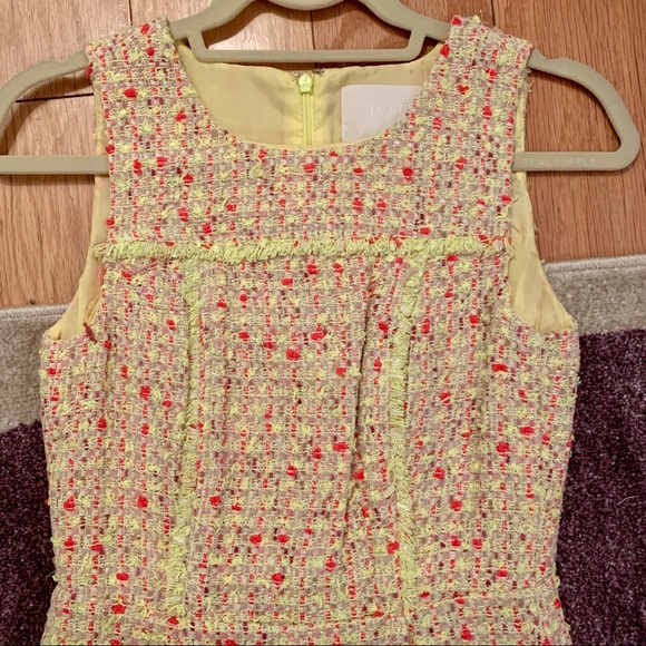 J. Crew Yellow & Pink Tweed Sheath Mini Dress - Picture 2 of 5